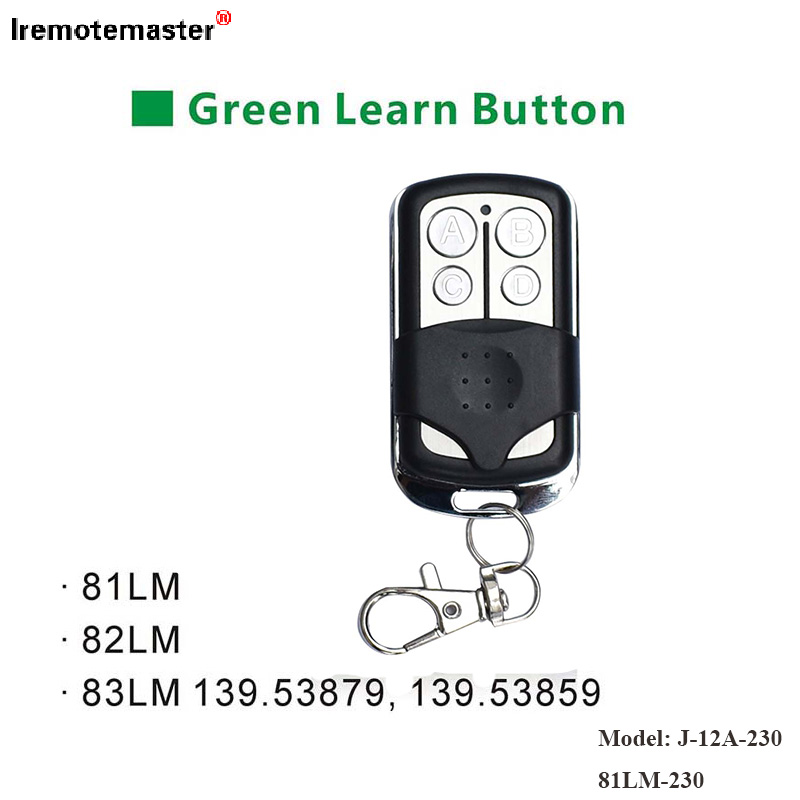 Untuk 81LM 82LM 83LM Green Learn Button Pemancar Jauh Pintu Gerbang 390MHz